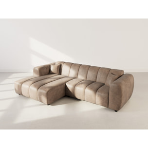 Curtis - canapé d'angle gauche 4 places en simili - Taupe