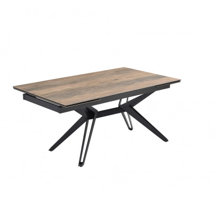 Table extensible en céramique finition bois L160/240cm - 9 piètements - UNIK