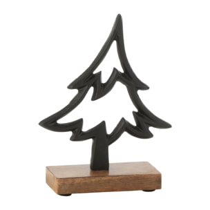J-Line décoration Sapin Sur Pied - aluminium/bois - noir - small