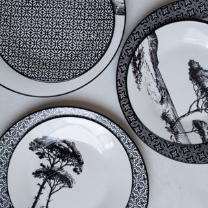 Lot de 6 grandes assiettes, VILLA LES PINS