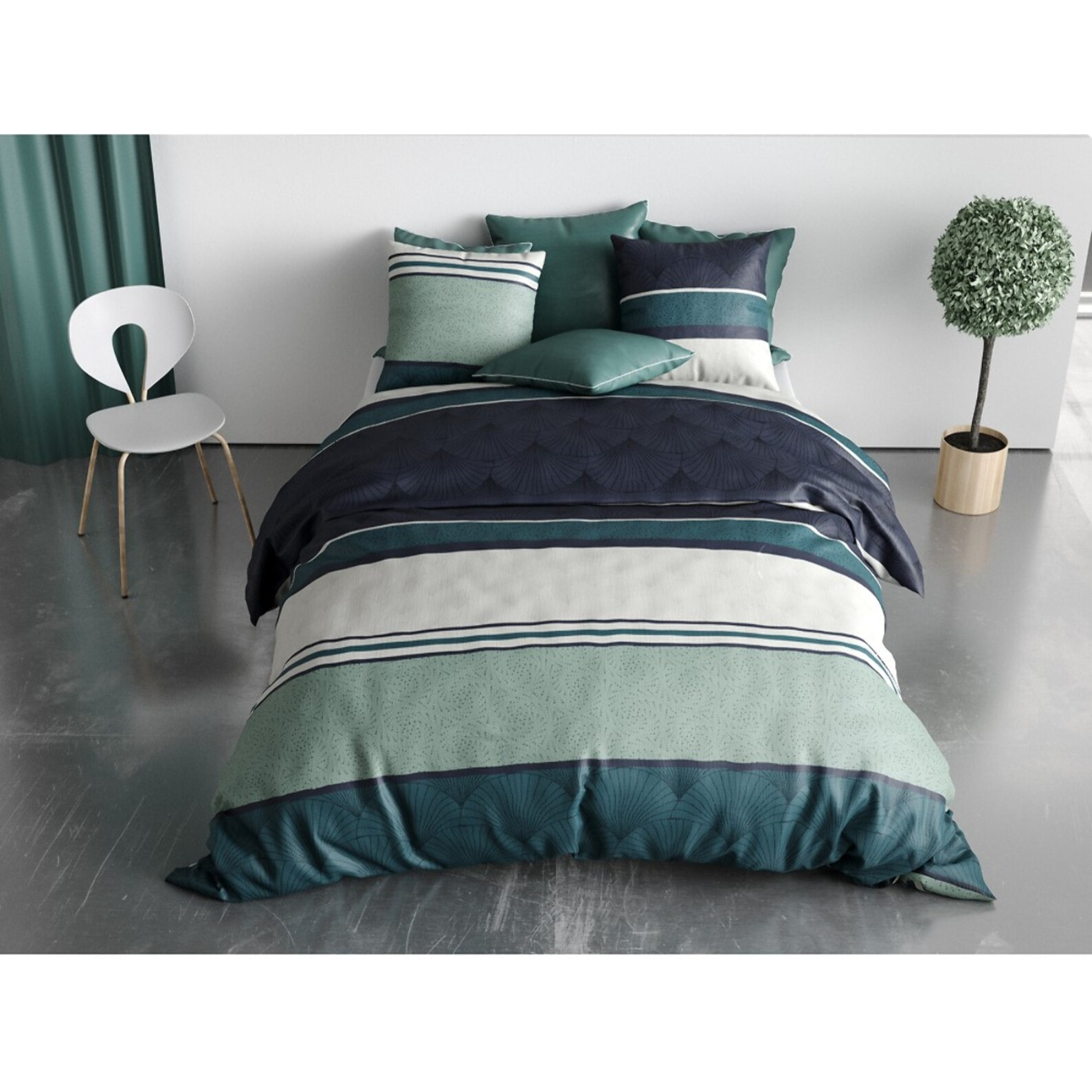 Parure Housse De Couette 3pcs 100% Coton 57 Fils Antika