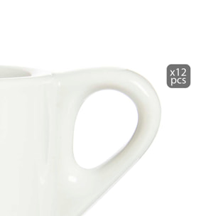 SET DI 6 TAZZE DA CAFFÈ IN PORCELLANA BIANCA CON PIATTO 200ML