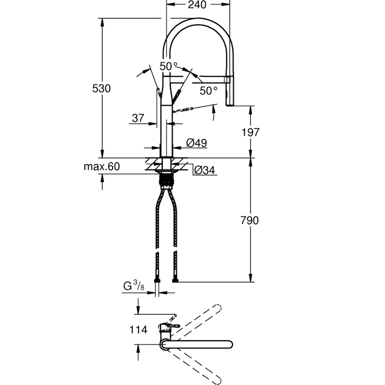 GROHE Mitigeur Monocommande Evier Essence Chromé