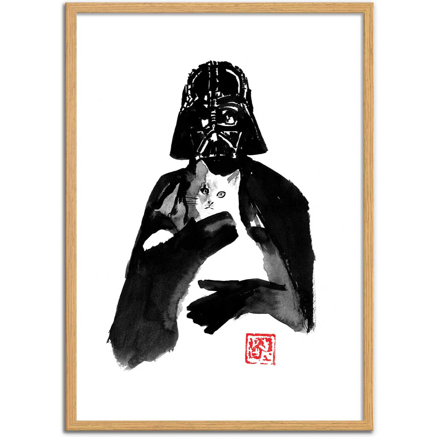 Affiche - Darth Vader and cat - Pechane Sumie