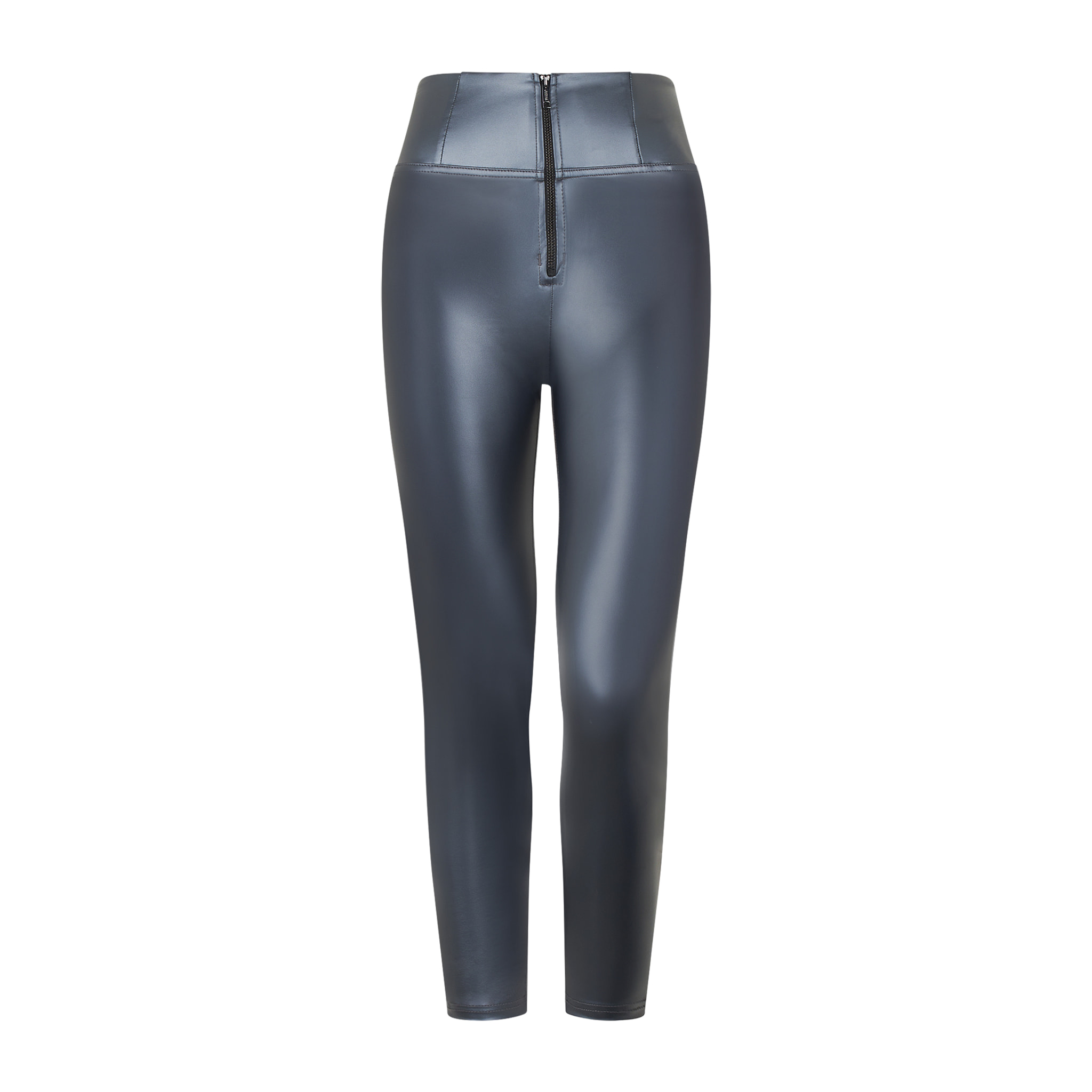 Pantaloni WR.UP® 7/8 vita alta in similpelle metallizzata