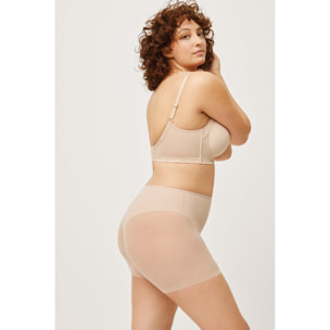 Guaina snellente midi in tulle a compressione media beige