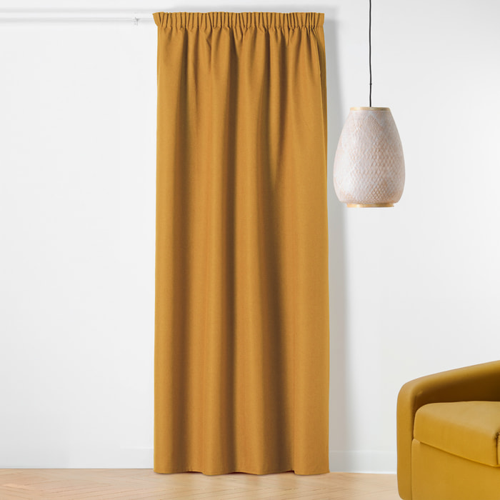 Rideau occultant galon fronceur  - Effet chiné - Jaune Ocre