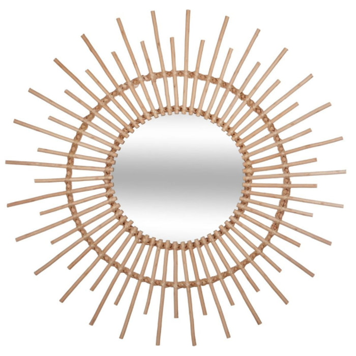Miroir déco rotin diamètre 76 cm Atmosphera - Couleur: Rotin