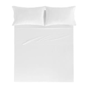 Drap plat PURE en coton percale - blanc