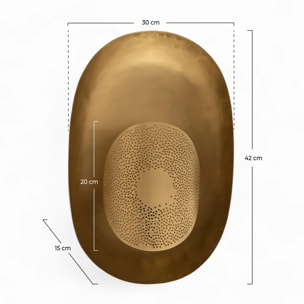 Applique murale ovale en métal doré - Djaby