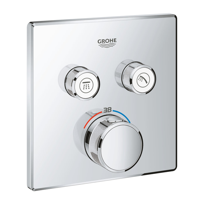 GROHE Grohtherm SmartControl Façade avec mitigeur thermostatique encastré 2 sorties