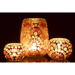 J-Line Chandelier - verre - blanc cassé/jaune chaud - large