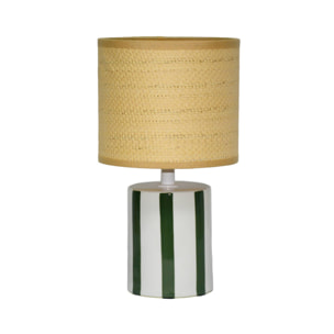 Lampe de table intérieur céramique vert H 28cm - Aurore