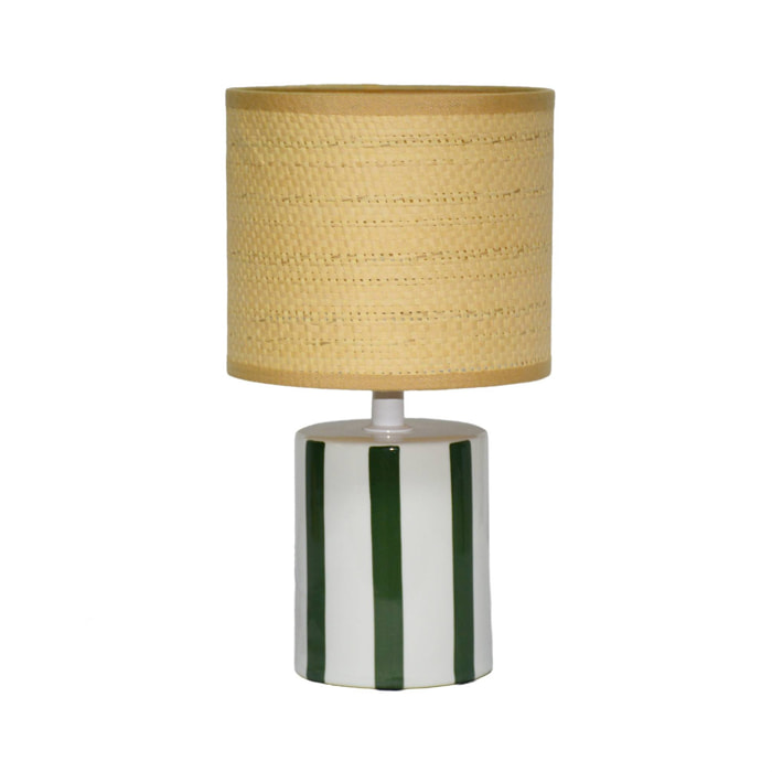 Lampe de table intérieur céramique vert H 28cm - Aurore