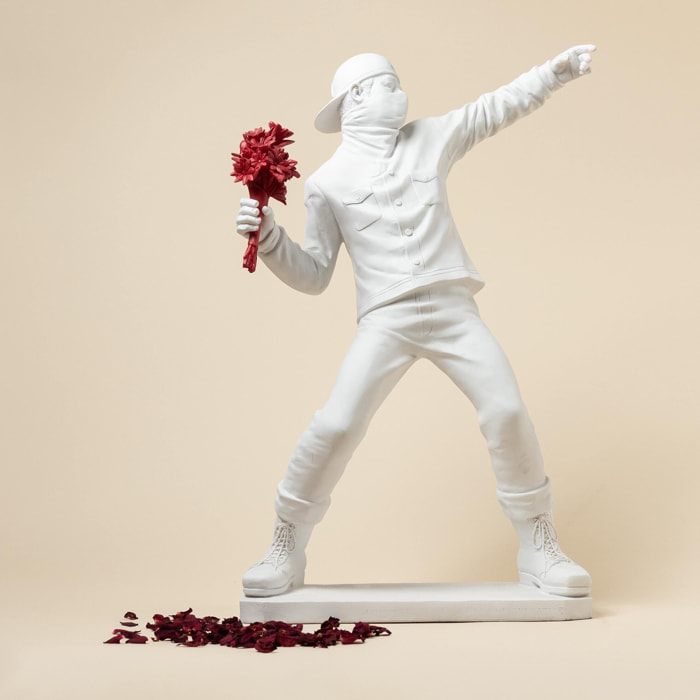 Déco street art blanche bouquet rouge Kare Design