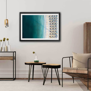 Poster bleu pacifique Affiche sous cadre noir