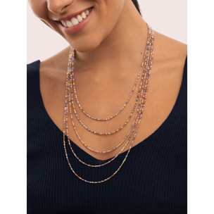 Collar Long Crystals Cleopatra Acero Baño Oro