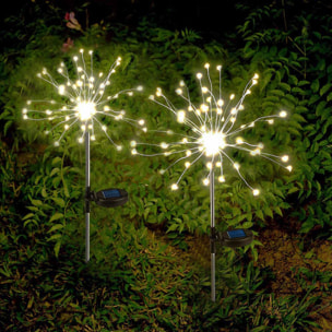 2 balises solaires à planter FIREWORKS SPIKE H97cm