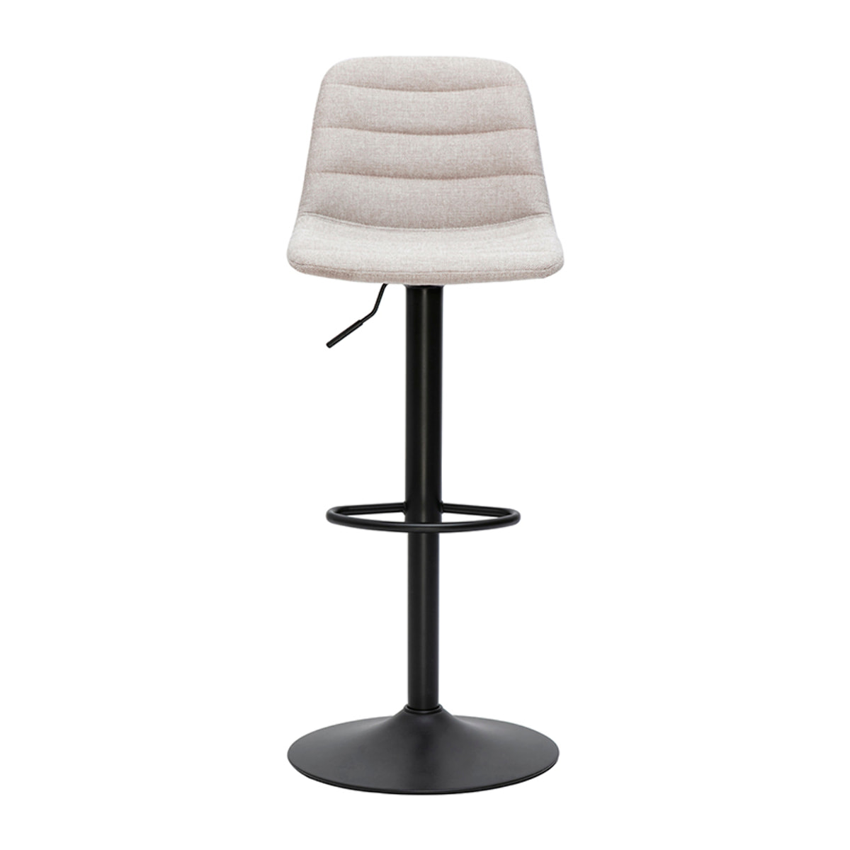 Tabourets de bar réglables pivotants 360° en tissu effet velours texturé beige et métal (lot de 2) SAURY