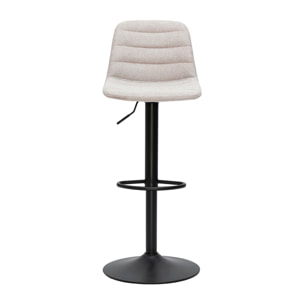 Tabourets de bar réglables pivotants 360° en tissu effet velours texturé beige et métal (lot de 2) SAURY