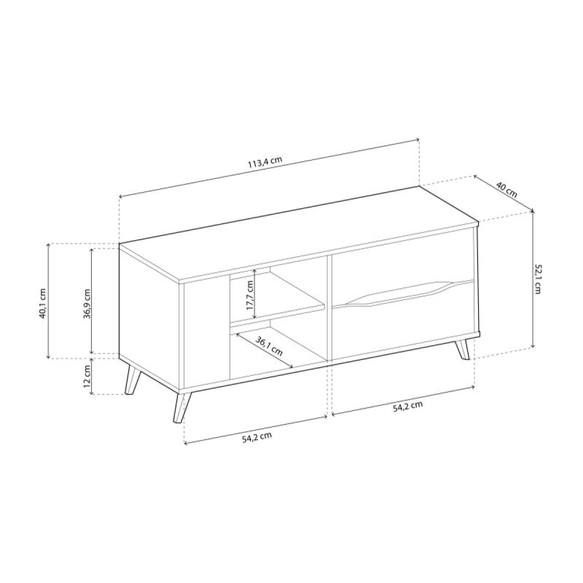 Mueble TV Lizz 110 Grayish - Antracita