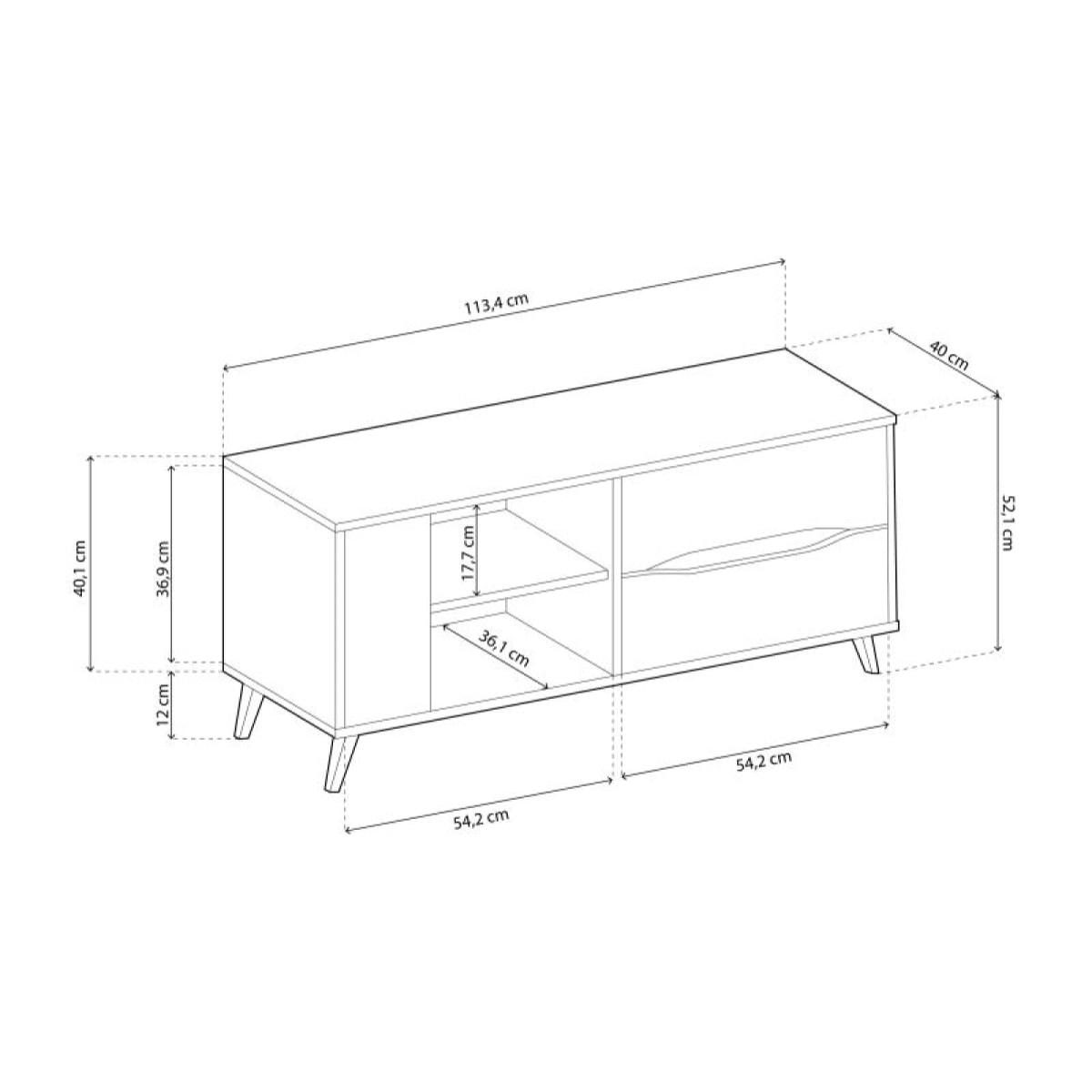 Mueble TV Lizz 110 Grayish - Antracita