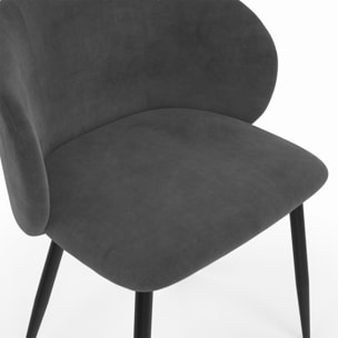 Chaises Léona velours et pieds métal