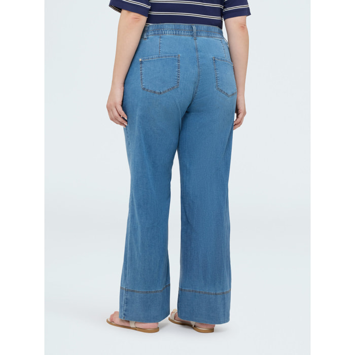 Fiorella Rubino - Jeans wide leg de tencel - Light - blue