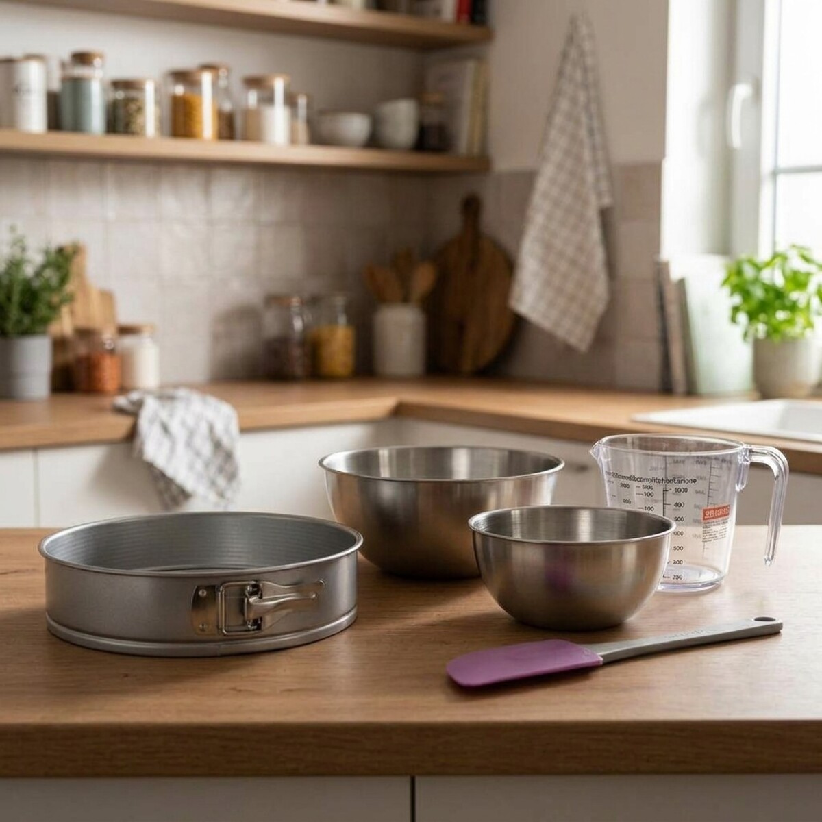 Set pâtisserie avec moule à manqué, 2 bols à mixer, verre mesureur et spatule Zenker