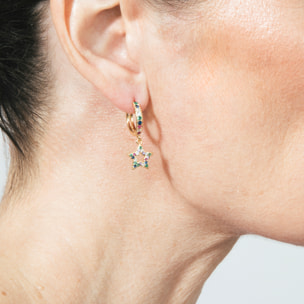 Pendientes con Circonita Multicolor acabado oro 18k