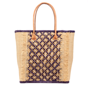 Villafrati bolso de hombro mujer. Fabricado en rafia y paja, con asas de cuero.