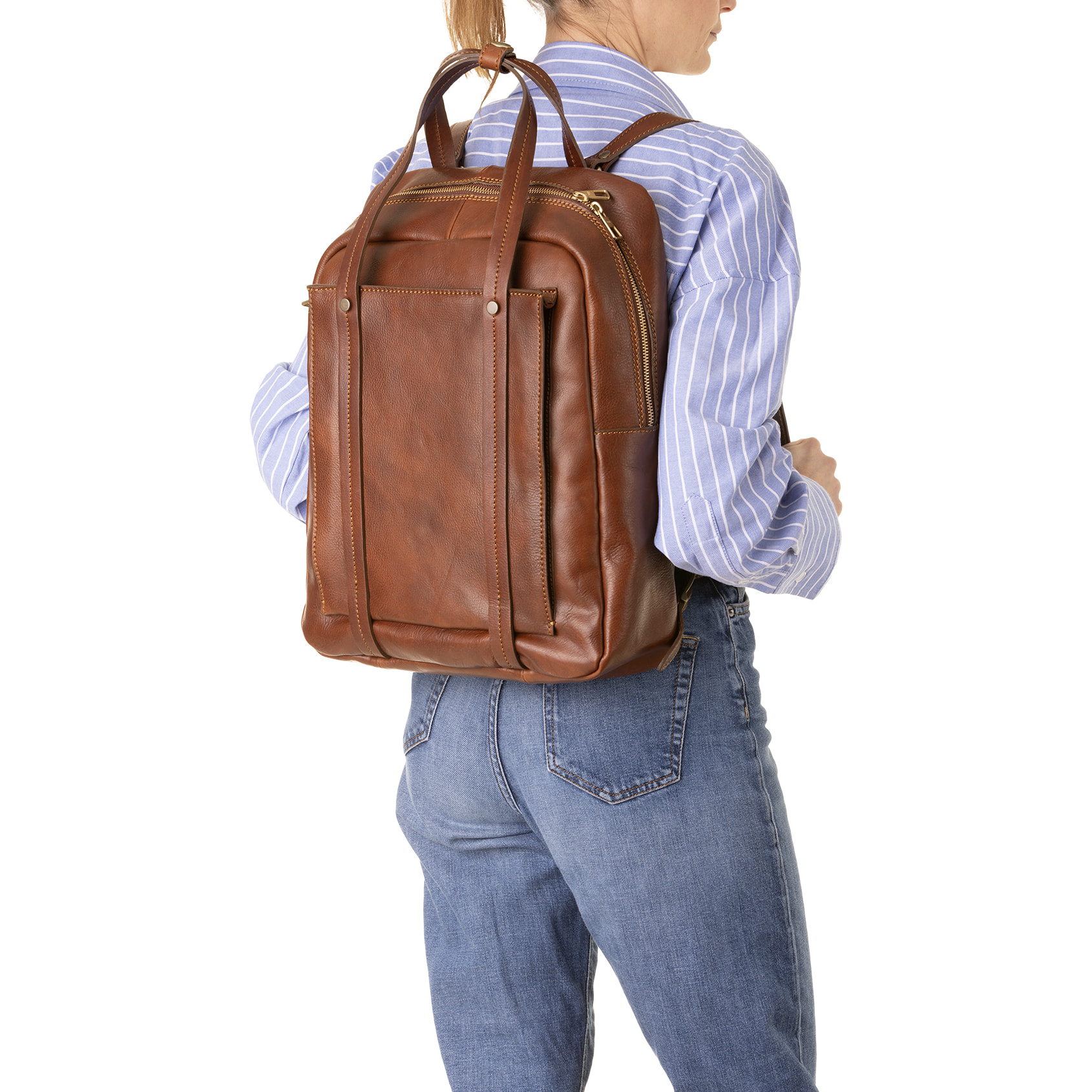 Zaino  unisex In Vera pelle Made in Italy 43x33x11 cm