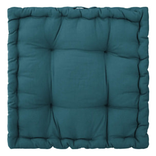 Coussin de sol "Otto" bleu canard 40x40cm