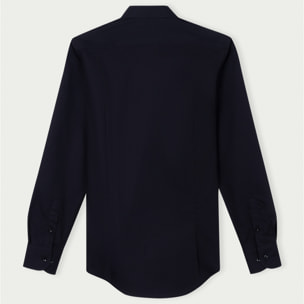 Camicia Uomo 1 Bottone Francese Slim Cotone Unito Nero