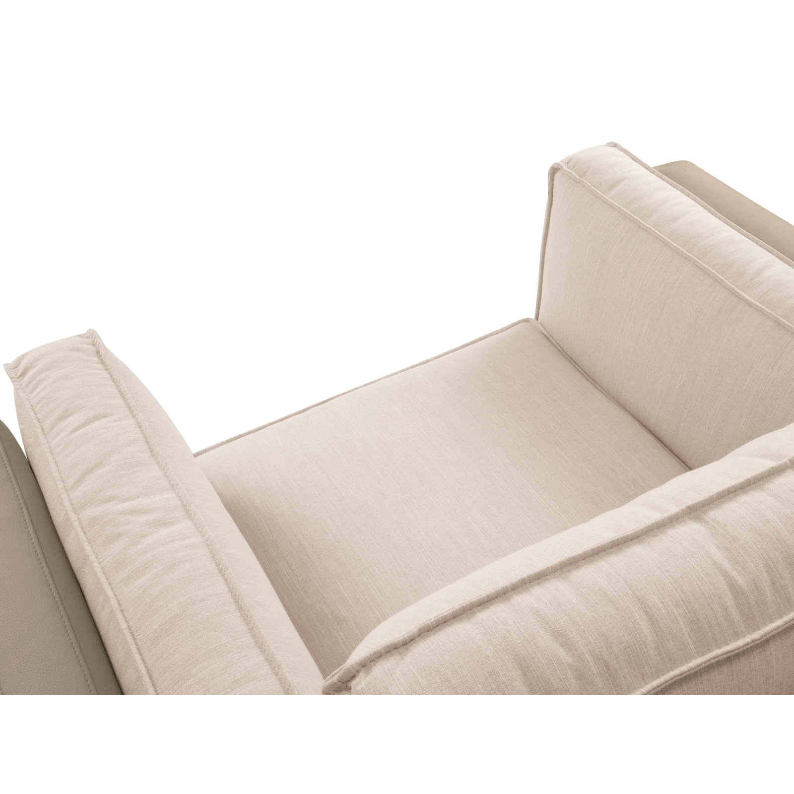 Fauteuil "Christian" imitation cuir beige clair,beige