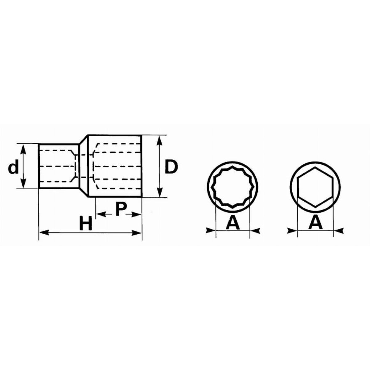 Douille 6 pans 3/4 de 22 mm SAM - CH22