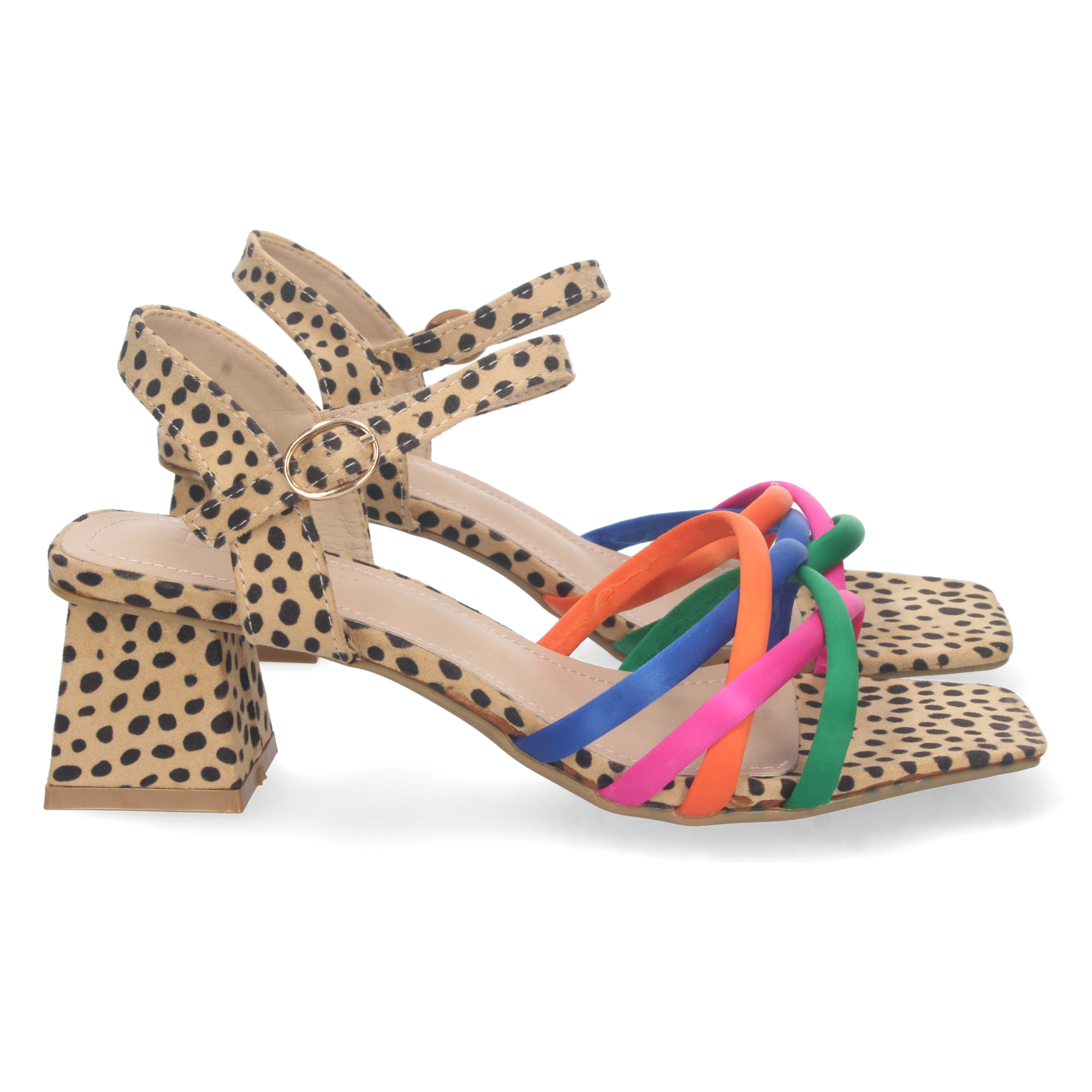 Sandalia de Tacon Bajo con Hebilla