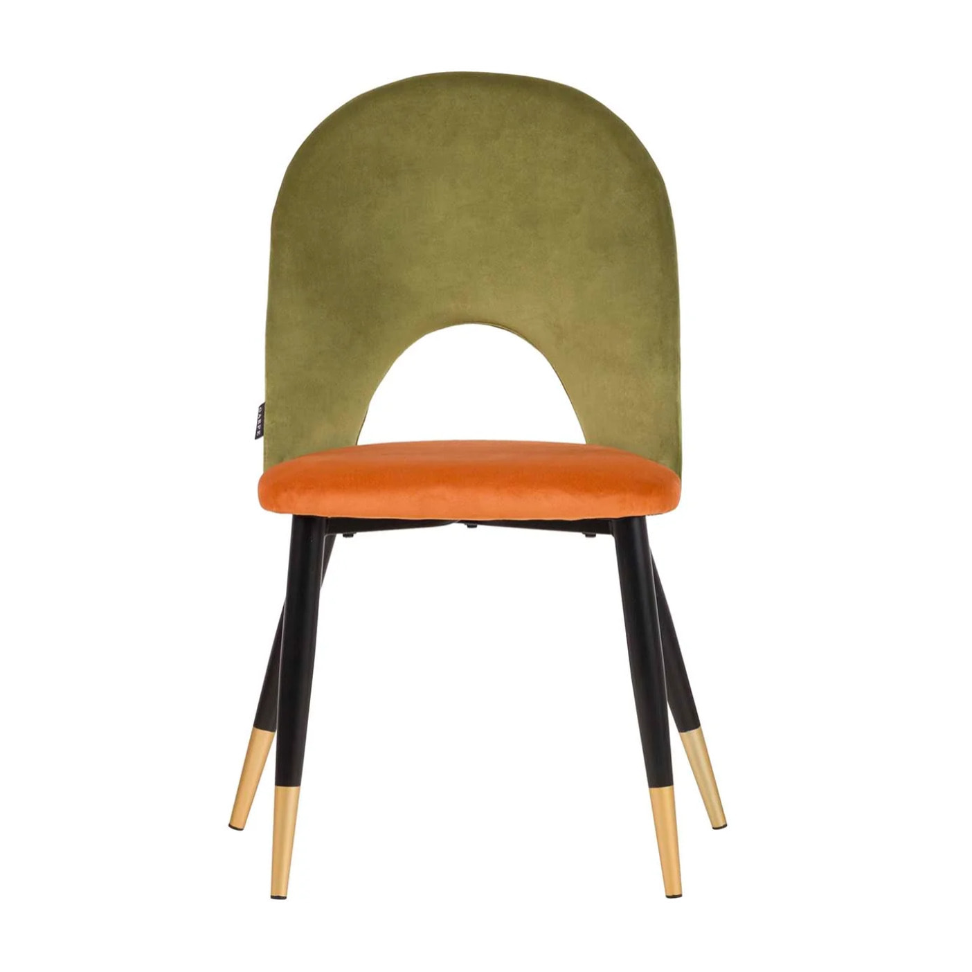 Silla Velvet Verde Naranja 49x54x87 Cm