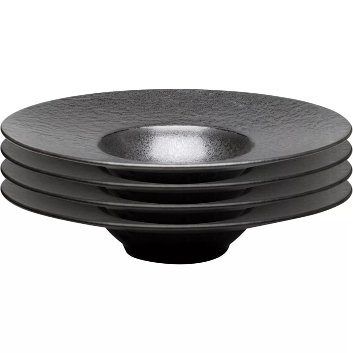 Assiettes creuses Cosmos 27cm noires set de 4 Kare Design
