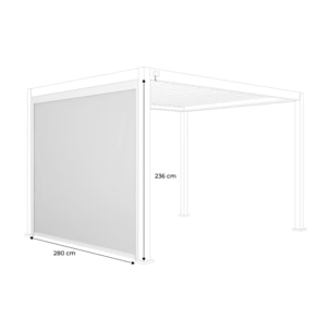 Store blanc pour pergola bioclimatique – Triomphe – 3m. aluminium et textilène