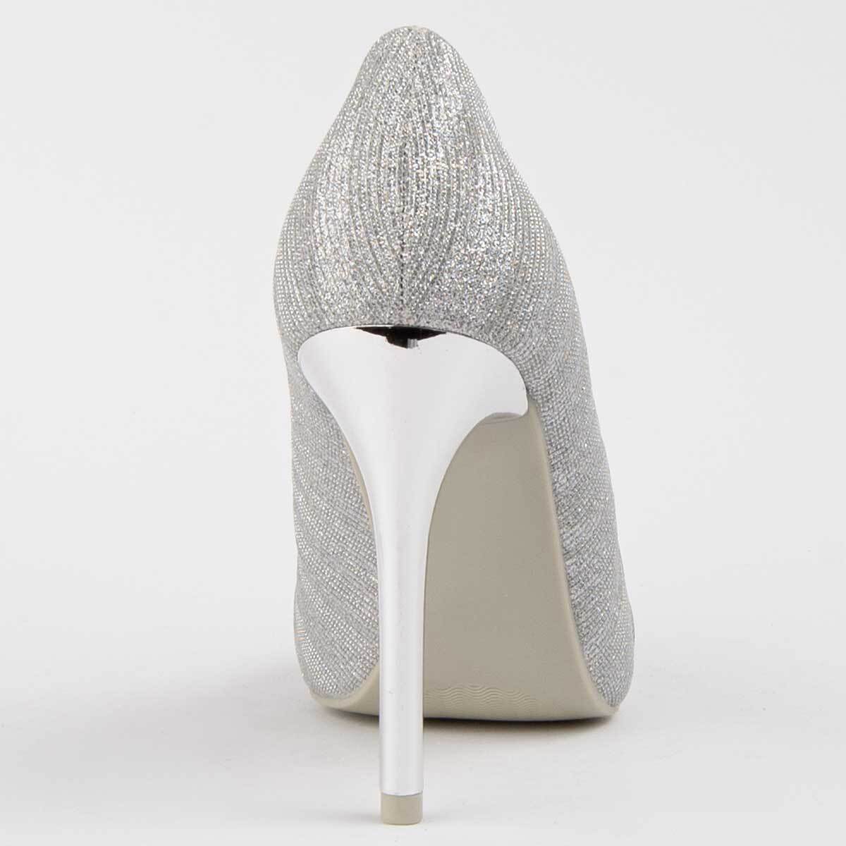 Zapato De Tacón - Plateado - Altura: 10 Cm