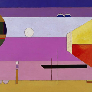 Poster Colds Stripes par Wassily Kandinsky Affiche + cadre en bois - Chêne