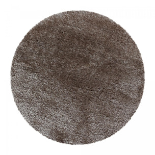 Tapis longs poils shaggy tissé motif uni RAMU