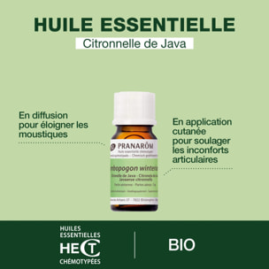 Pranarom - Huile Essentielle de Citronnelle de Java - Bio - 10 ml