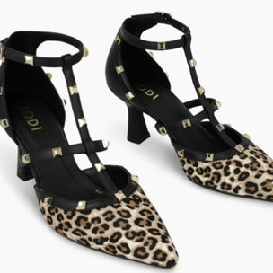 ZAPATOS DE SALÓN NEGRO ANIMAL PRINT GEDIGER-IN