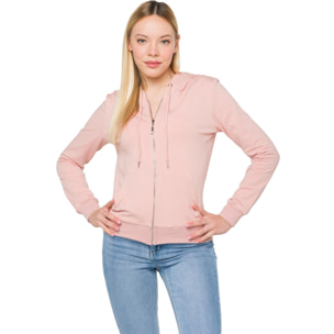 Felpa full zip Hot Buttered Nathalie rosa