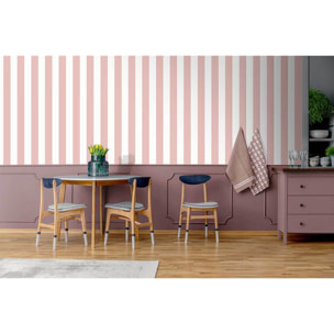 Papier peint rayures larges terracotta gris clair