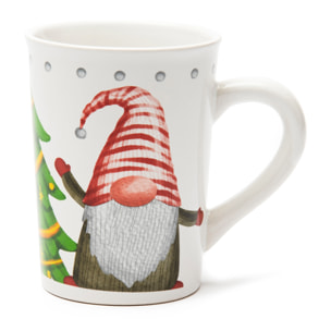 Set de 4 mugs Excelsa - Gnomo Friends, New Bone China Blanche