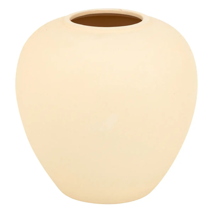 Vase boule Rily céramique beige H22cm