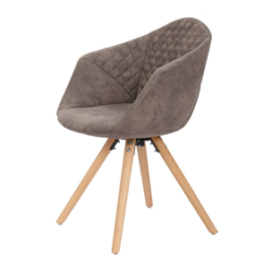 Set di 2 sedie Chadwick 100 in velluto grigio e legno
